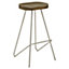 Interiors by Premier Silver Metal Frame Bar Stool, Sleek Kitchen Stool with Footrest, Contemporary Stool for Bar Counter