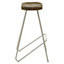 Interiors by Premier Silver Metal Frame Bar Stool, Sleek Kitchen Stool with Footrest, Contemporary Stool for Bar Counter