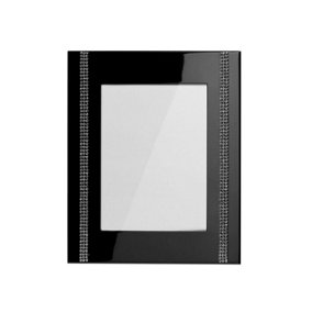Interiors by Premier Silver Plate Steel Black 4 x 6" SPhoto Frame