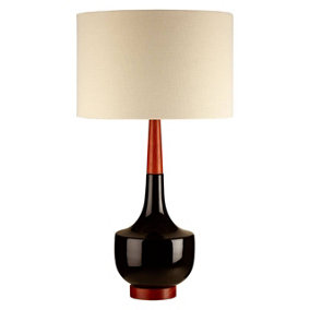 Interiors by Premier Sirus Table Lamp with Wood And Ceramic Base