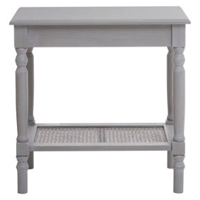 Interiors by Premier Slate Grey Side Table, Night Stand End Table with Bottom Shelf, Bedside Night Table for Home