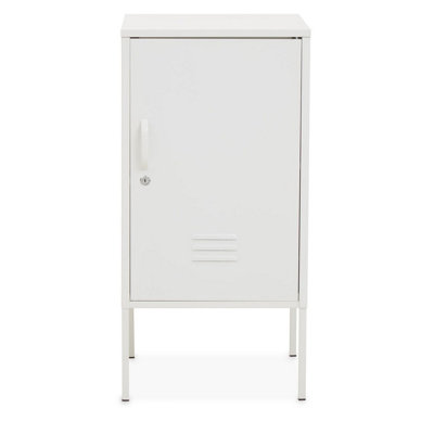 Interiors By Premier Sleek And Sturdy One Door White Locker, Versatile Shelving Locker, Secured Storage Of Slim Locker With Handle