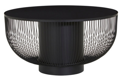 Interiors by Premier Sleek Design Coffee Table With Black Glass Top, Elegant Airy Glass Coffee Table, Versatile Hallway Table