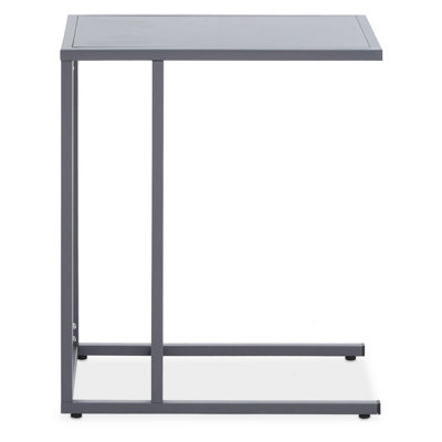 Interiors By Premier Sleek Grey Metal Side Table, Modern Design Bedside Table For Bedroom, Functional Livingroom Sidetable