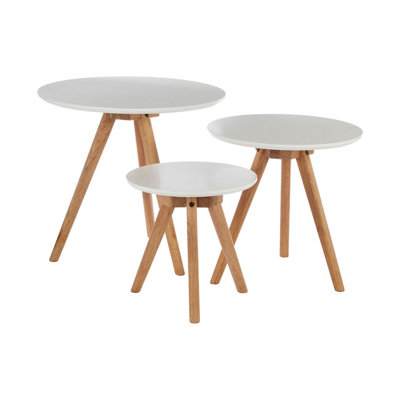 Interiors By Premier Sleek Set Of 3 Side Tables With Tempered Lgs, Sustainable Side Table, Versatile Bedside Tables For Bedroom