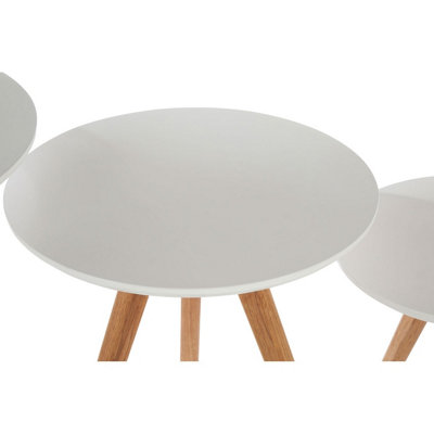 Interiors By Premier Sleek Set Of 3 Side Tables With Tempered Lgs, Sustainable Side Table, Versatile Bedside Tables For Bedroom