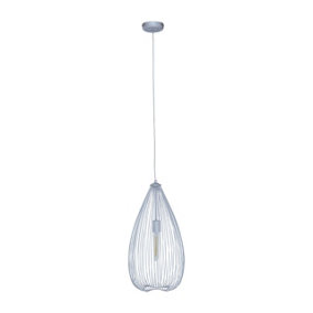 Interiors By Premier Sleek Teardrop Silver Pendant Light, Effortlessly Maintained Down Light Wall, Contemporary Ceiling Light