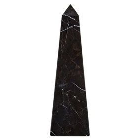 Interiors by Premier Small Black Marble Obelisk,Sturdy Base Large Marble Obelisk, Easy to Clean Marble Obelisk