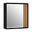 Interiors by Premier Small Black Wall Mirror with Gold Edge