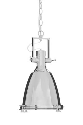 Interiors by Premier Small Chrome Plain Pendant Light