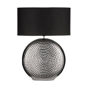 Interiors by Premier Small Hammered Chrome Finish Table Lamp