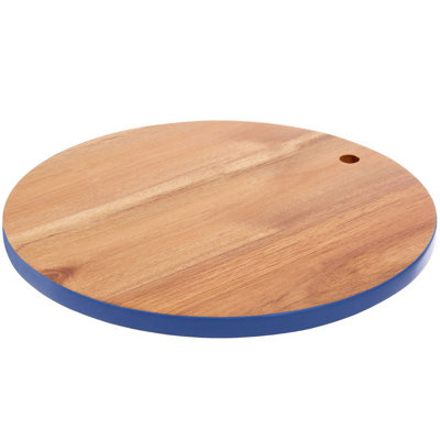 Interiors by Premier Socorro Round Blue Edge Chopping Board