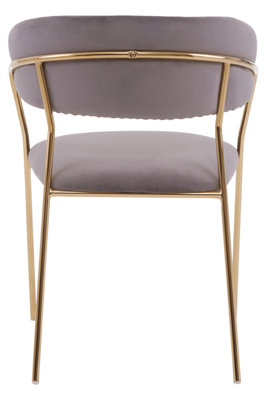 Interiors by Premier Soft Mink Velvet Dining Chair, Modern Dining Armchair, Mink and Gold Luxury Dining Chair for Home, Lounge