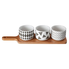 Interiors by Premier Soiree Serving Board With Patterned Dishes