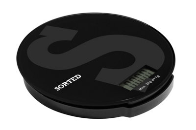 Interiors by Premier Sorted Black Glass 2kg Kitchen Scale