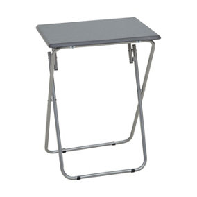 Interiors by Premier Space Saving Folding Table With Grey Top, Stylish Grey Top Side Table, Strong And Sturdy Living Room Table