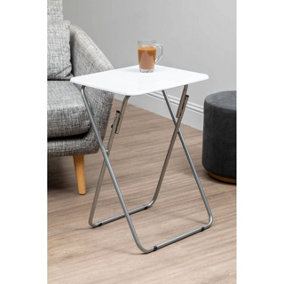 Interiors by Premier Space Saving Folding Table With White Top, Stylish Side Tables For Living Room, Sturdy Coffee Table