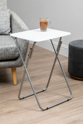Interiors by Premier Space Saving Folding Table With White Top Stylish Side Tables For Living Room