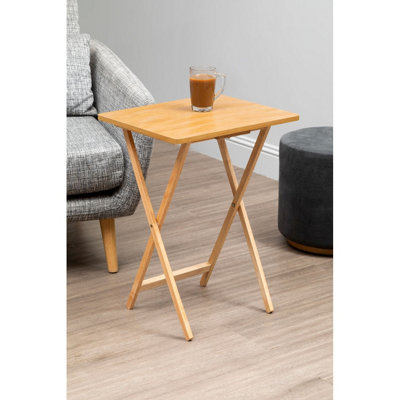 Interiors by Premier Space Saving Veneer Top Snack Table With White Top, Stylish Side Tables For Living Room, Coffee Table