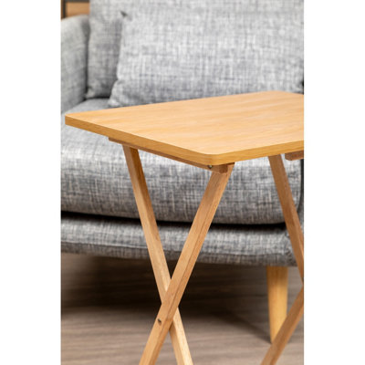 Interiors by Premier Space Saving Veneer Top Snack Table With White Top, Stylish Side Tables For Living Room, Coffee Table
