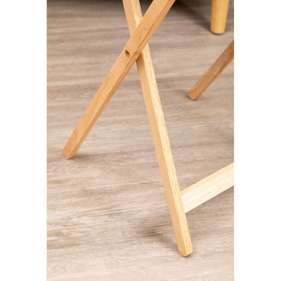Interiors by Premier Space Saving Veneer Top Snack Table With White Top, Stylish Side Tables For Living Room, Coffee Table