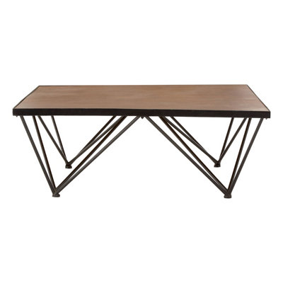 Interiors by Premier Square Coffee Table, Wood and Metal Coffee Table, Industrial Coffee Table, Modern Black Iron Coffee Table