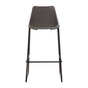 Interiors By Premier Stable Ash Bar Stool With Black Legs, Sleek Design Kitchen Stool, Elevated And Contemporary Bar Stool