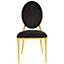 Interiors by Premier Stackable Gold Finish Dining Chair, Backrest Indoor Velvet Chair, Easy to Clean Bedroom Velvet Chair