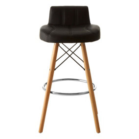 Interiors by Premier Stockholm Black Leather Effect Bar Stool