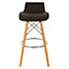 Interiors by Premier Stockholm Black Leather Effect Seat Bar Stool