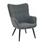 Interiors by Premier Stockholm Grey Fabric Armchair, High Back Patterned Armchair, Easy to Maintain Bucket Chair