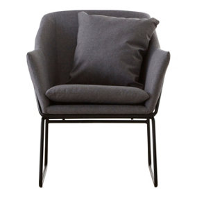 Interiors by Premier Stockholm Grey Fabric Chair with Metal Legs