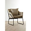 Interiors by Premier Stone Armchair, Easy-to-Clean Linen Accent Chair, Arm Support Comfy Armchair, Space-Saver Dining Armchair