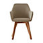 Interiors by Premier Stone Fabric Chair With Wood Legs, Backrest Dining Chair, Space-Saving Office Accent Chair
