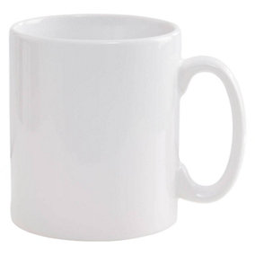 Interiors by Premier Straight White Mug: Durable Stoneware Mug, Classic Design White Mug, White Mug for Hot and Cold Beverages