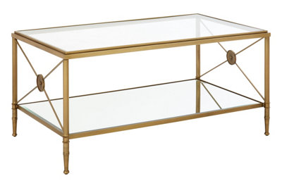 Interiors by Premier Stunning Design Coffee Table With Gold Finish Frame, Versatile Display Table, Elegant Decorative Table