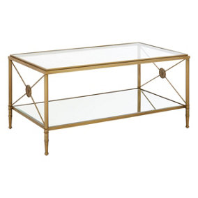 Interiors by Premier Stunning Design Coffee Table With Gold Finish Frame, Versatile Display Table, Elegant Decorative Table