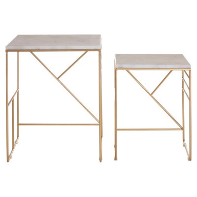 Interiors By Premier Stunning Design Set Of 2 Square Side Tables, Elegant Side Tables For Livingroom, Functional Bedside Table