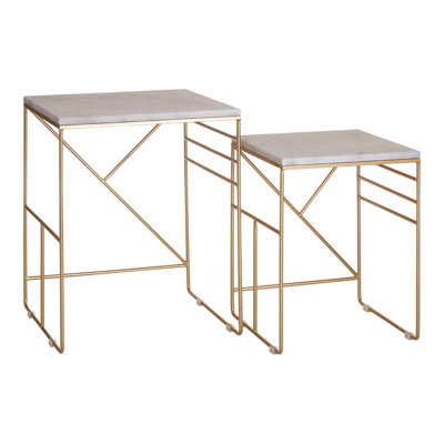 Interiors By Premier Stunning Design Set Of 2 Square Side Tables, Elegant Side Tables For Livingroom, Functional Bedside Table