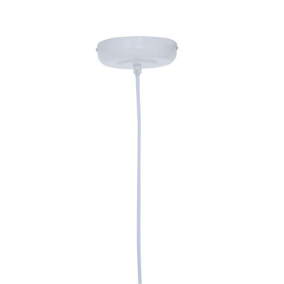 Interiors By Premier Sturdy 1 Bulb White Finish Pendant Light ...