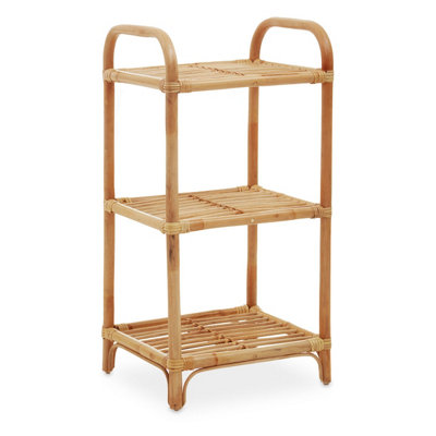 Interiors by Premier Sturdy Natural Rattan Shelf Unit, Durable Shelving Unit, Versatile Industrial Unit, Strong Kitchen Rack