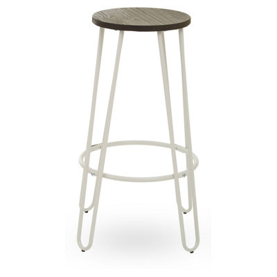 Interiors by Premier Sturdy White Finish Metal Bar Stool, Hairpin Stool for Kitchen Counter, Versatile Breakfast Stool for Home