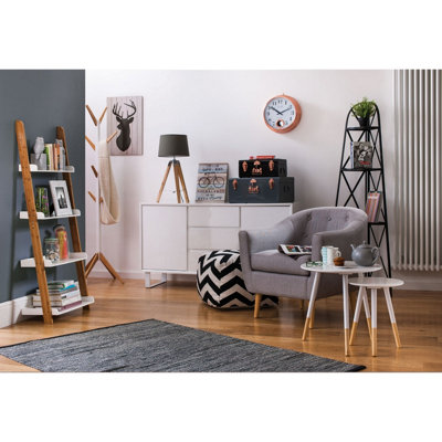 Interiors By Premier Stylish And Elegant Design Set Of Two White Round Side Tables, Durable And Sturdy Side Tables, Small Tables