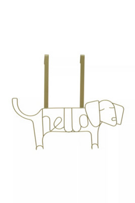 Interiors By Premier Stylish Design Gold Finish Sausage Dog Hanger, Versatile Storage Over Door Hooks, Sturdy Hanging Hooks