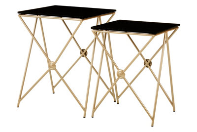Interiors By Premier Stylish Design Gold Finish Side Tables, Versatile Side Table By Couch For Livingroom, Durable Lounge Table