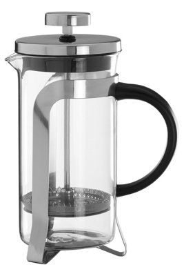 Interiors By Premier Stylish Design Silver Cafetiere 350Ml, Advanced Filtration Small Cafetiere, Comfortable Grip Coffee Cafetiere