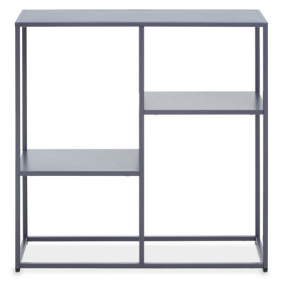 Interiors By Premier Stylish Grey Metal Multi Shelf Unit, Practical Design Corner Shelf Unit, Multi Level Narrow Shelving Unit