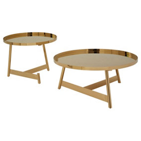 Interiors by Premier Stylish Set Of 2 Round Tables, Durable And Versatile Corner Table, Functional And Practical Lounge Table