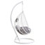Interiors by Premier Stylish White Hanging Chair, Plush Comfort Lounge Chair, Stable Lawn Chair, Modern Chair with grey cushions