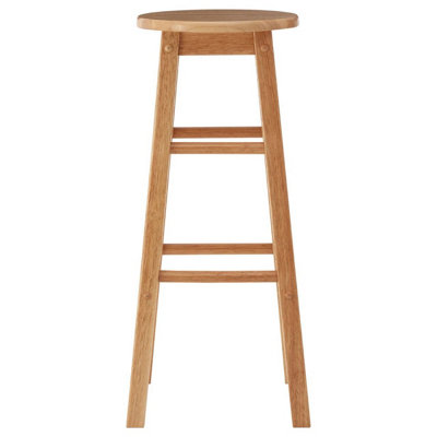 Interiors by Premier Sustainable Hevea Wood Tall Bar Stool, Wooden Bar Stool, Solid Wood Bar Stool, Wooden Breakfast Bar Stool